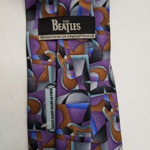 MEN'S BEATLES GUITAR ABSTRACT SILK TIE